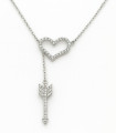 Flechazo – Collar de Plata con Corazón y Flecha Brillante
