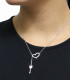 Flechazo – Collar de Plata con Corazón y Flecha Brillante