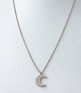 Luna Serena – Collar de Plata con Dije de Media Luna y Circonias