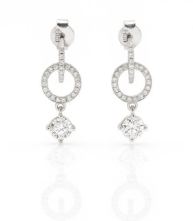 Círculo de Luz – Aretes de Plata con Circonias Colgantes