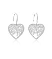 Brillo en el Corazón – Aretes Colgantes de Plata con Zirconias