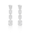 Lujo Vertical – Aretes de Plata con Zirconias en Corte Esmeralda