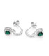 Esmeralda Moderna – Aretes de Plata con Piedra Verde y Circonias