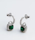 Esmeralda Moderna – Aretes de Plata con Piedra Verde y Circonias