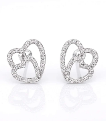Doble Amor – Aretes de Plata con Doble Corazón y Circonias