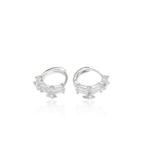 Corona de Luz – Arracadas de Plata con Zirconias Corte Baguette y Marquesa