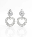 Corazón Radiante – Aretes de Plata con Zirconias Baguette