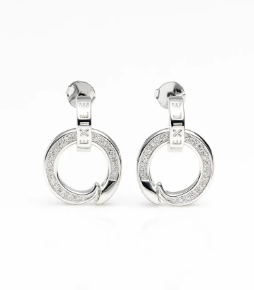 Anillo Urbano – Aretes de Plata con Grabado y Circonias