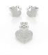 Set Doble Corazón – Aretes y Dije de Plata con Circonias