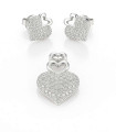 Set Doble Corazón – Aretes y Dije de Plata con Circonias