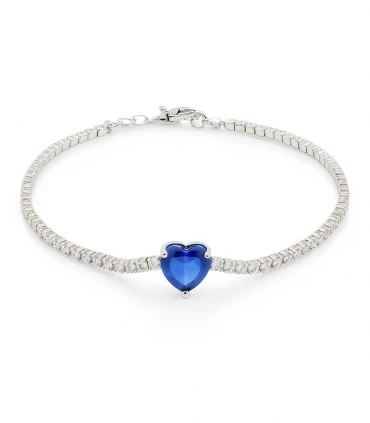 Latido Azul – Pulsera con Corazón de Circonia