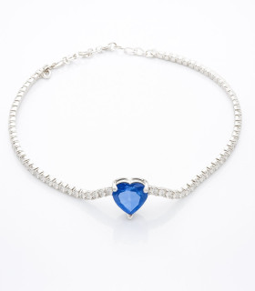 Latido Azul – Pulsera con Corazón de Circonia
