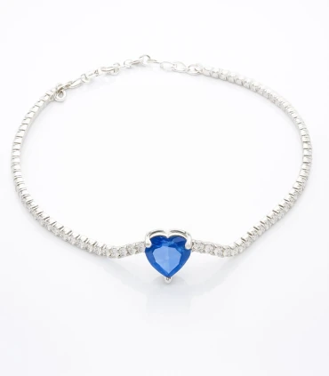 Latido Azul – Pulsera con Corazón de Circonia