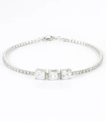Trilogía de Luz – Pulsera con Tres Circonias Principales