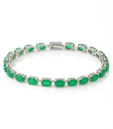 Esmeralda Serena – Pulsera de Plata con Circonias Verdes