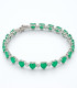 Corazones de Jade – Pulsera con Circonias Verdes en Forma de Corazón