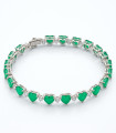 Corazones de Jade – Pulsera con Circonias Verdes en Forma de Corazón