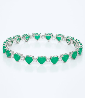 Corazones de Jade – Pulsera con Circonias Verdes en Forma de Corazón