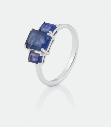 Orilla del Cielo – Anillo de Plata con Zafiro Azul