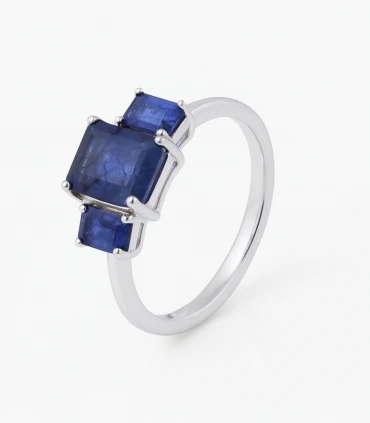 Orilla del Cielo – Anillo de Plata con Zafiro Azul
