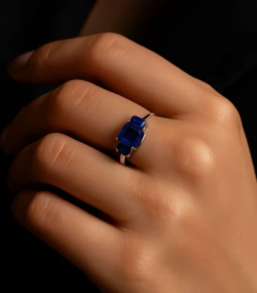 Orilla del Cielo – Anillo de Plata con Zafiro Azul
