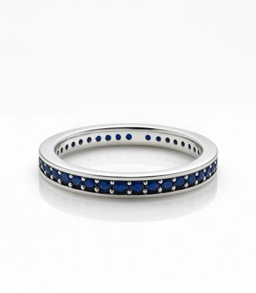 Eternidad Azul – Anillo de Plata con Zafiros