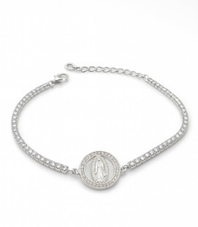 Fe Radiante – Pulsera de Plata con Virgen y Circonias