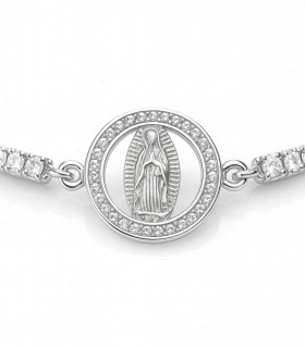 Fe Radiante – Pulsera de Plata con Virgen y Circonias