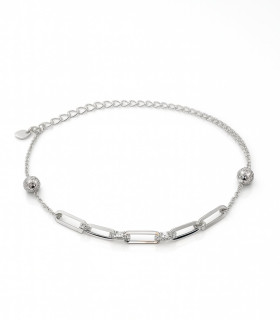 Vínculo Luminoso – Collar de Plata con Eslabones y Detalles Brillantes