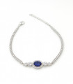 Cielo Nocturno – Pulsera de Plata con Zafiro Azul y Circonias