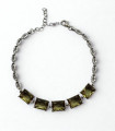 Esencia Oliva – Pulsera de Plata con Gemas Verdes y Circonias